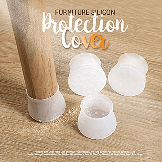 Pack Of 4 - Silicone Chair Leg Caps Furniture Table Leg Covers Floor Protectors