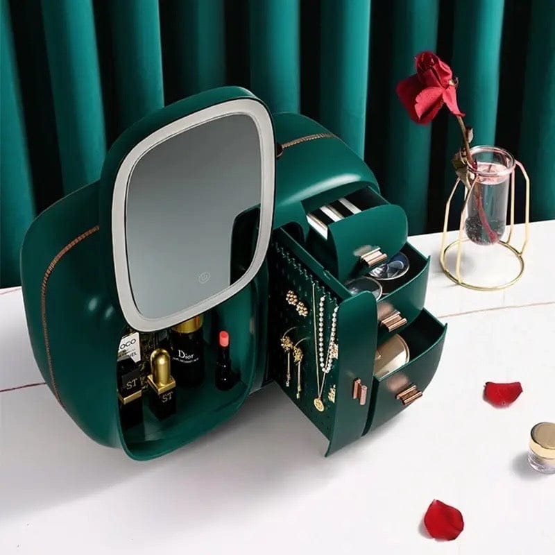 Modern Cosmetic Organizer with LED Mirror