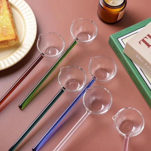 Long Stick Glass Spoon