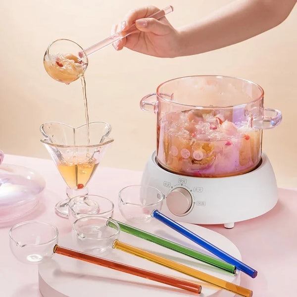 Long Stick Glass Spoon
