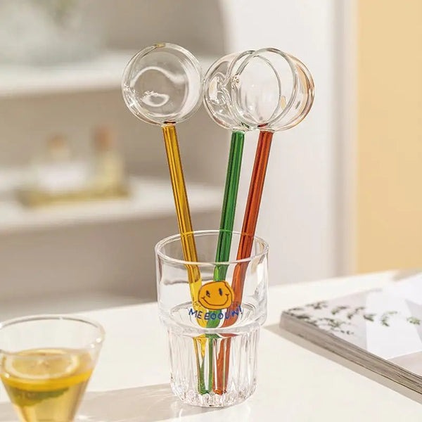 Long Stick Glass Spoon