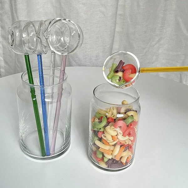 Long Stick Glass Spoon