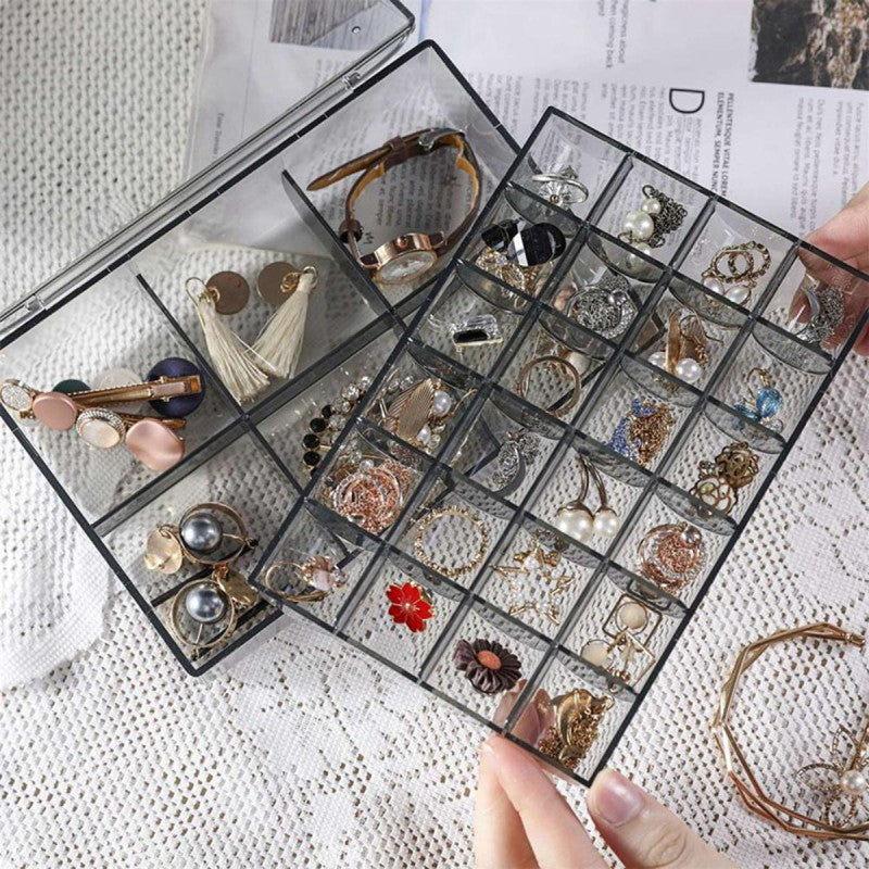 2 Layer 24 Grid Acrylic Jewelry Organizer