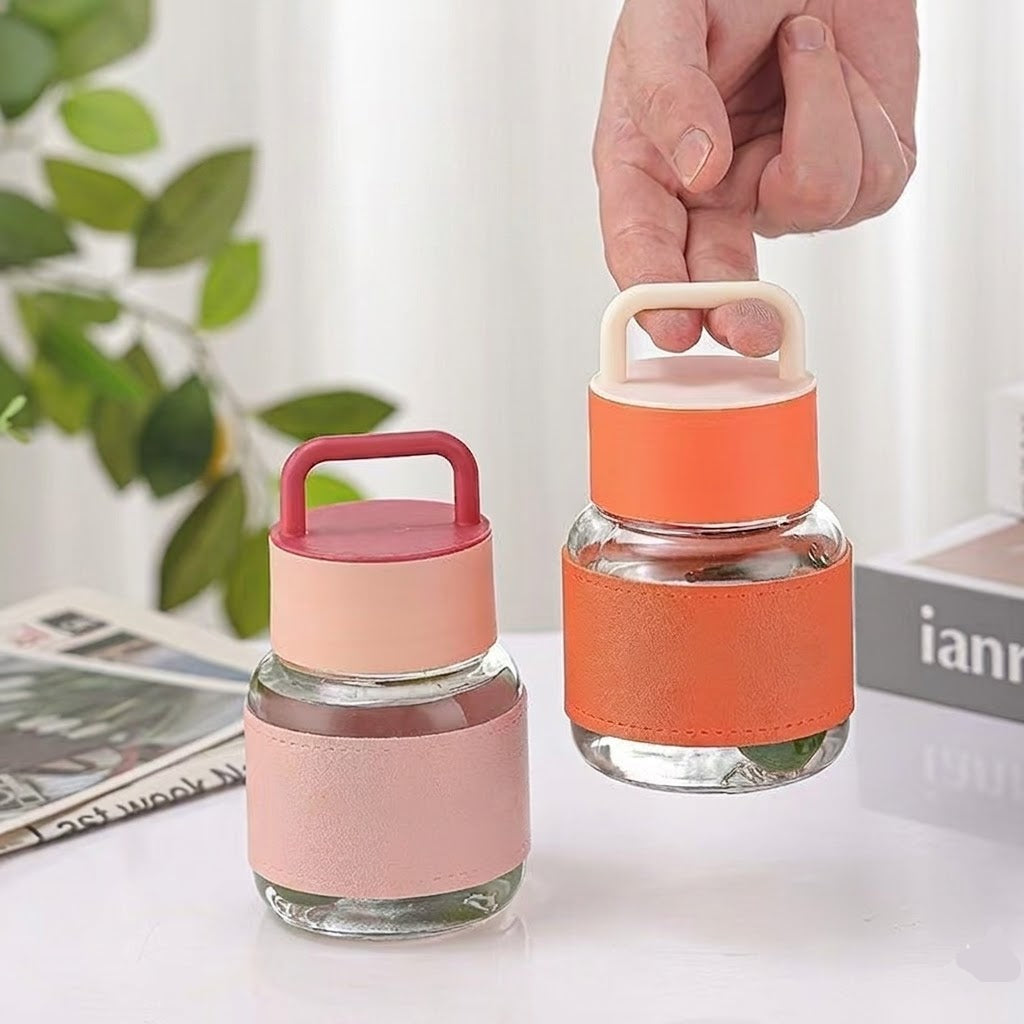 Mini Glass Water Bottle With Handle