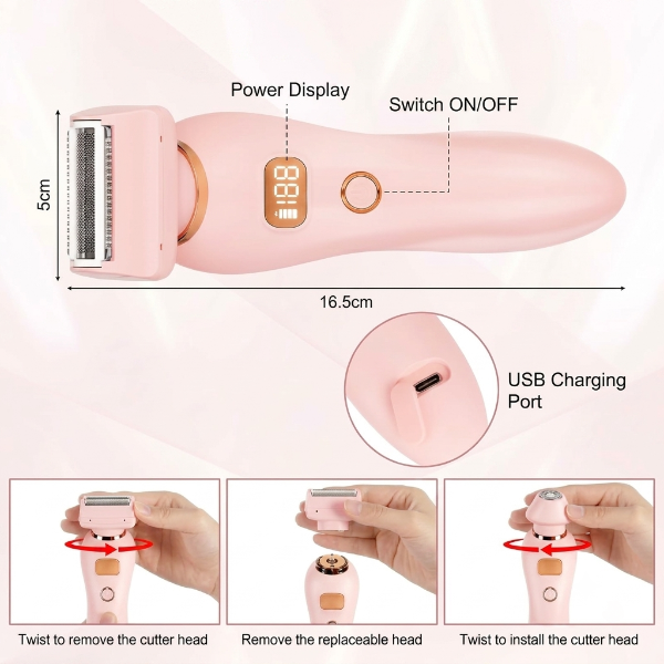 2 in 1 Digital Rechargeable Hair Remover Machine