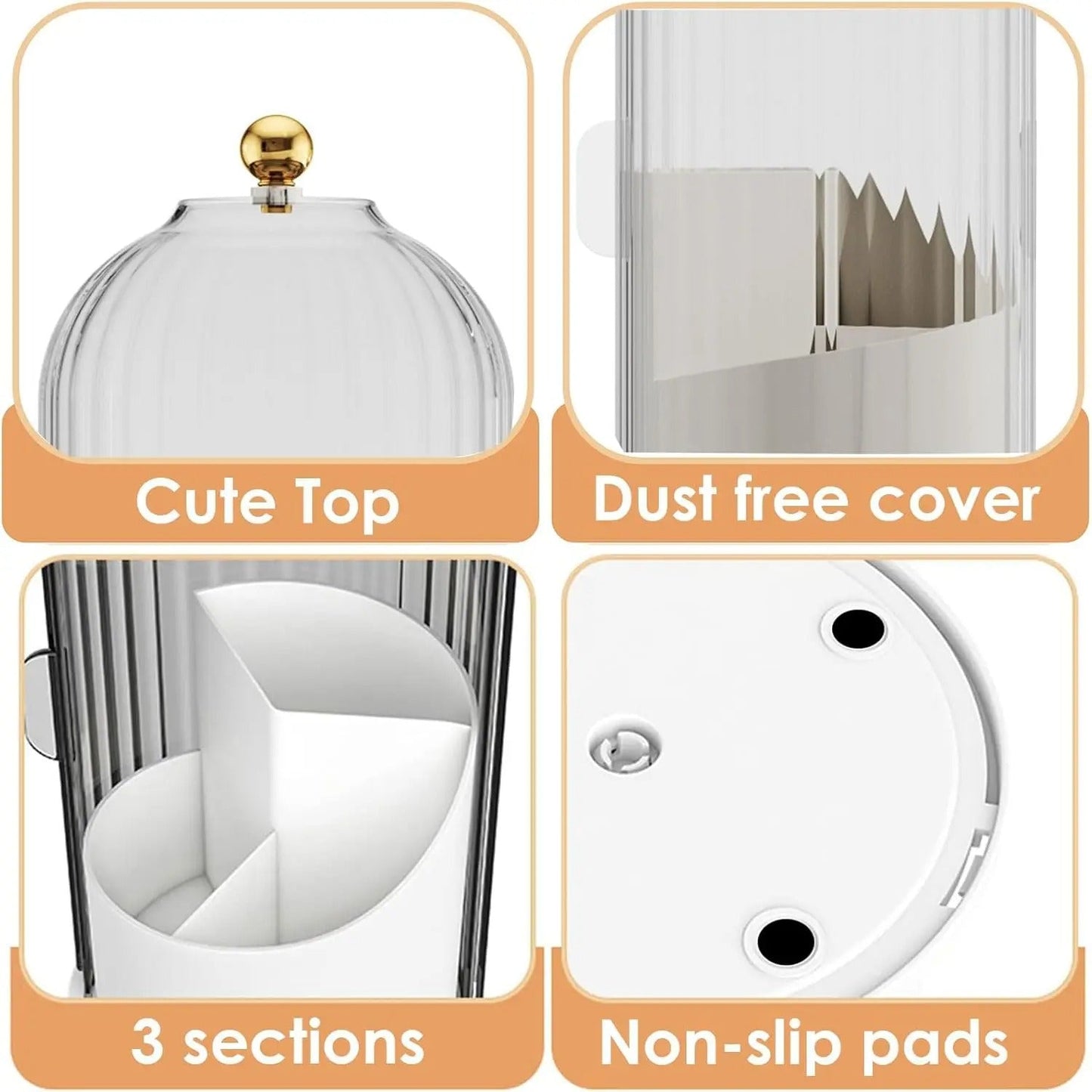 360° Rotating Makeup Brush Holder