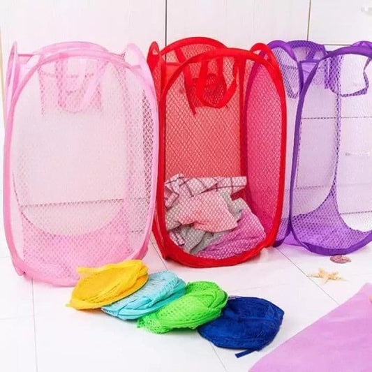 Foldable Storage Net Basket for Laundry and Multipurpose use - Duvera