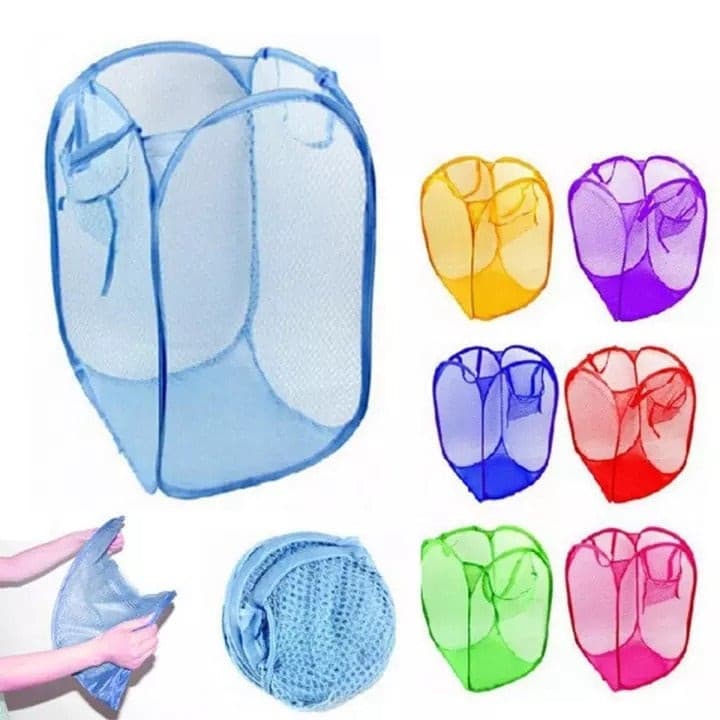 Foldable Storage Net Basket for Laundry and Multipurpose use - Duvera