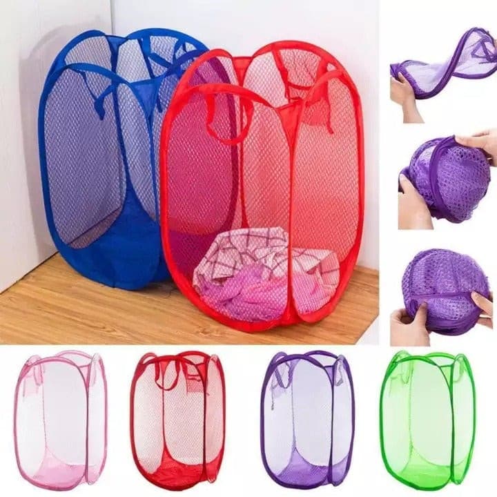 Foldable Storage Net Basket for Laundry and Multipurpose use - Duvera