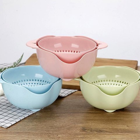 Household Double-layer Kitchen Vegetable Washing Fruit Basket. - Duvera