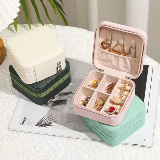 Jewelry Travel Organizer,Portable Small Jewelry Boxes Traveling Essentials for Women,Rose Red. - Duvera