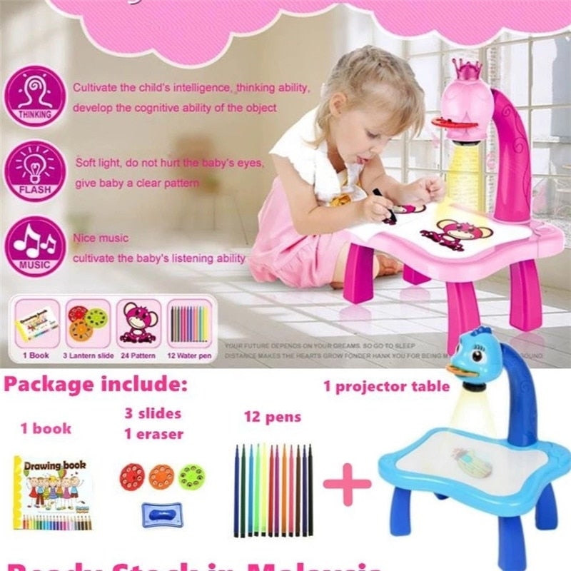 Learning Drawing and Painting Projector Table