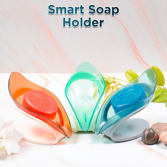 Leaf Style Smart Soap Dish Holder. - Duvera