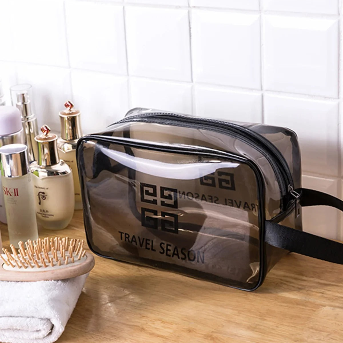 3PC Transparent Waterproof Travel Cosmetic Bag
