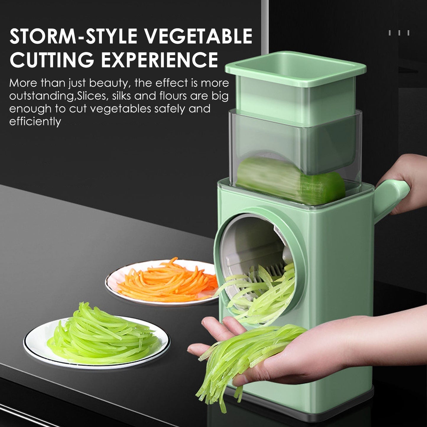 Multi-function Hand Rotary Vegetable Cutter. - Duvera