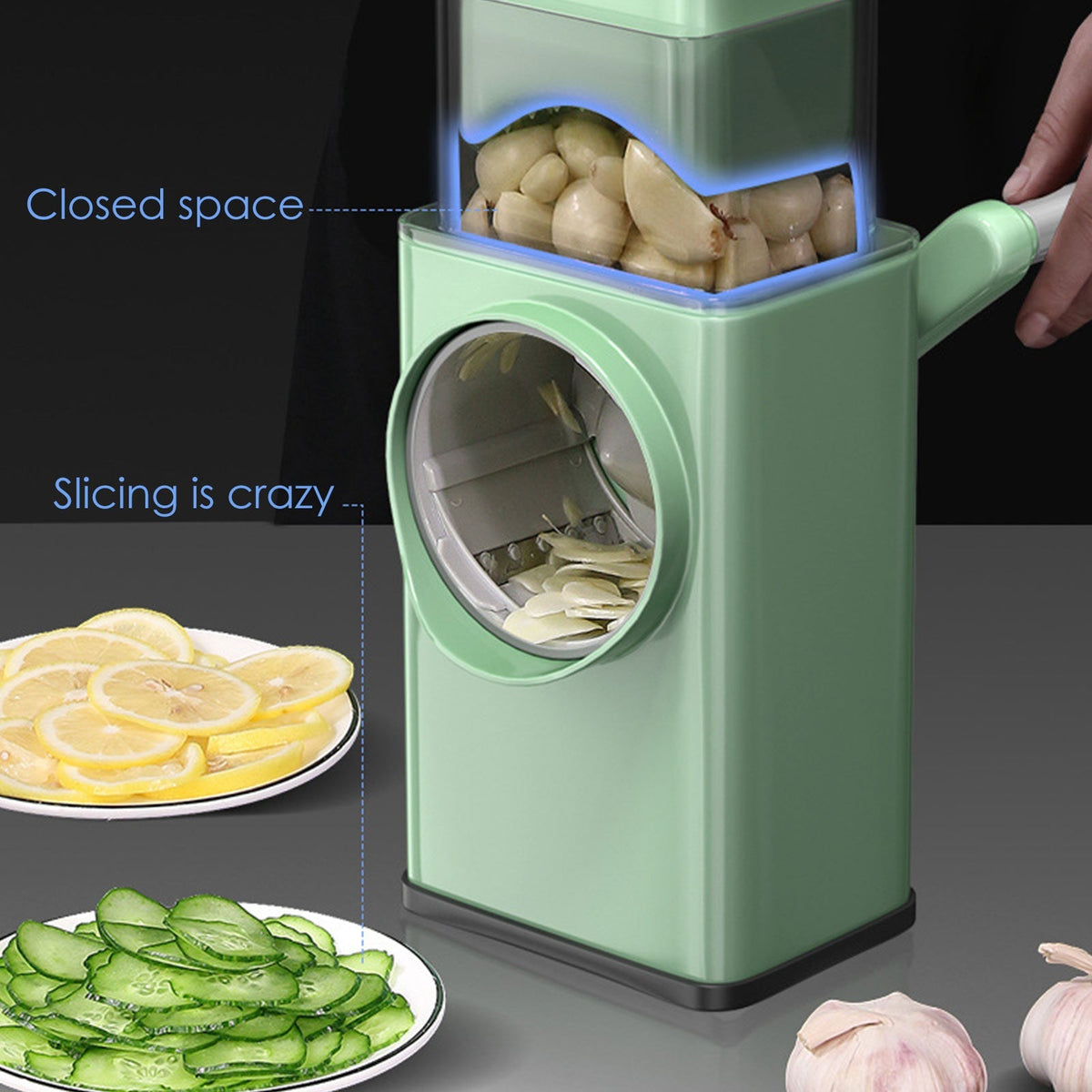 Multi-function Hand Rotary Vegetable Cutter. - Duvera