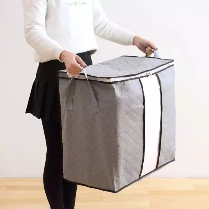 Multipurpose Storage Bag & Organizer for Clothes & Blanket | Grey - Duvera