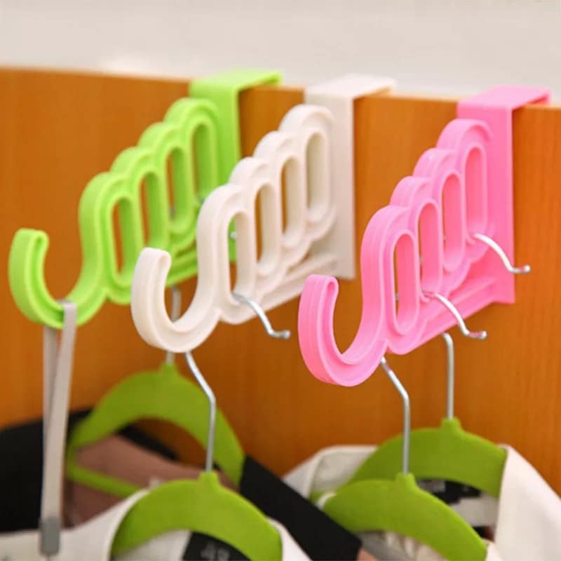 Pack Of 2 - 5 Hole Plastic Organizer Door Hooks. - Duvera