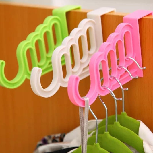 Pack Of 2 - 5 Hole Plastic Organizer Door Hooks. - Duvera
