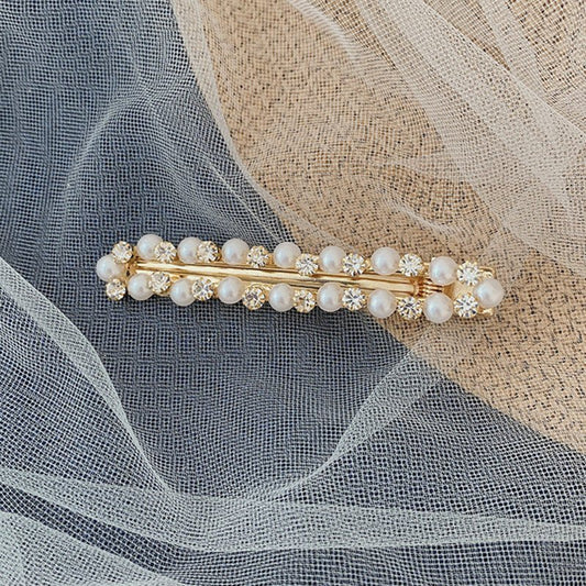 Pearl & Diamond Shiny Hair Clip - Duvera