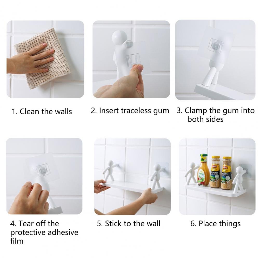 Self-adhesive Creative Kitchen Storage Wall-mounted Shelves. - Duvera